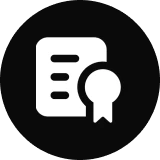 Document icon with a ribbon.